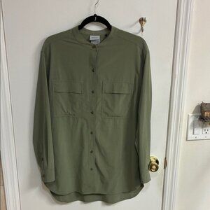 Prana Olive Green Button-Down Shirt Sz S
